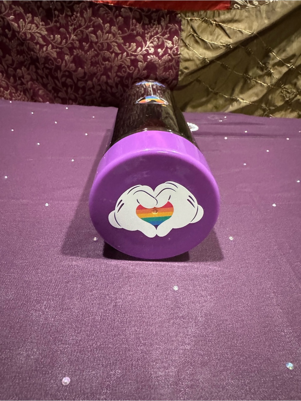 Disney Rainbow Pride Water Bottle with Purple Lid - Picture 4 of 6